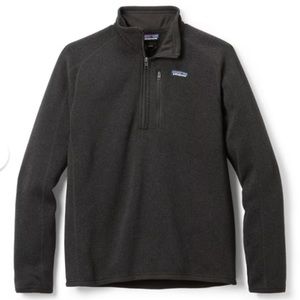 MENS PATAGONIA BETTER SWEATER 1/4 ZIP PULLOVER IN BLACK
